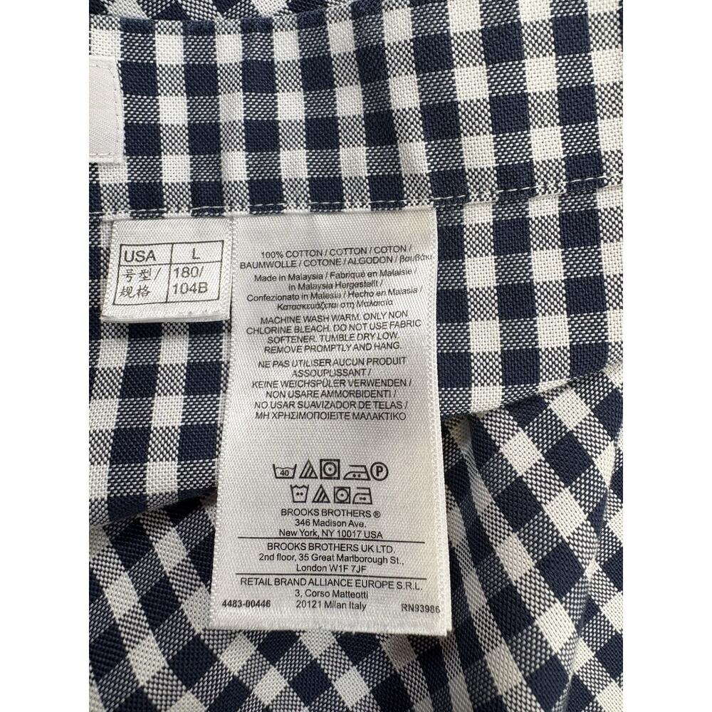 Brooks Brothers Men’s Large Shirt Non-Iron Gingham Supima Cotton Contrast Cuff - Picture 9 of 9